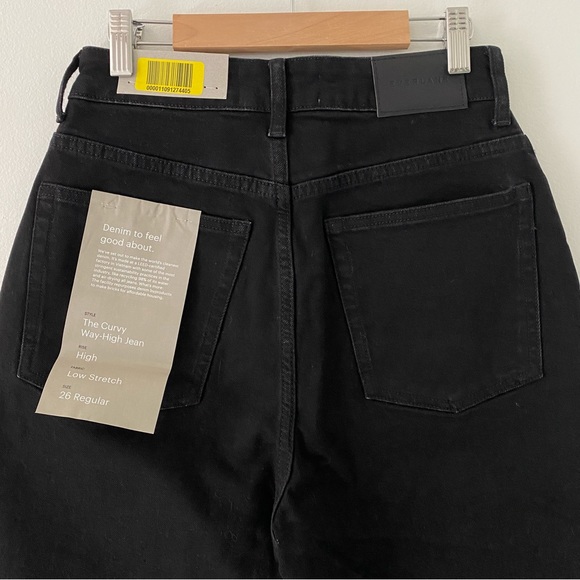 Everlane Women's The Curvy Way-High High Rise Denim Jean Black Size 26 NWT - Picture 7 of 12